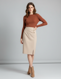 Jupe Crayon Beige