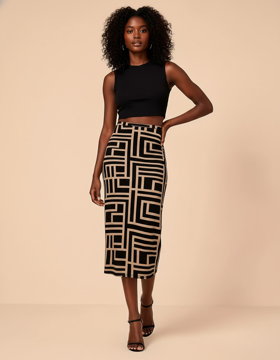 Jupe Crayon Ethnique