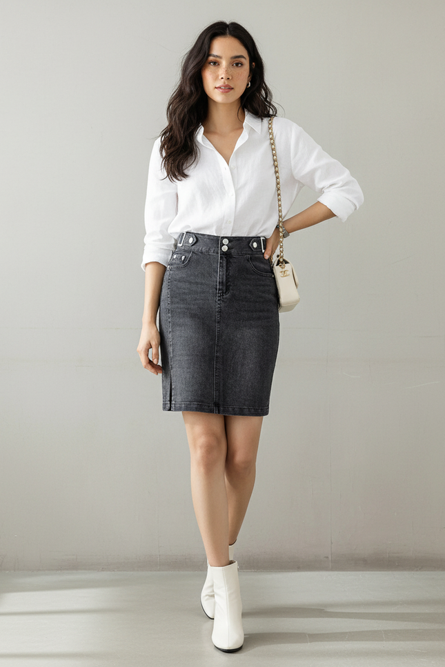 Jupe Crayon Jean Noir