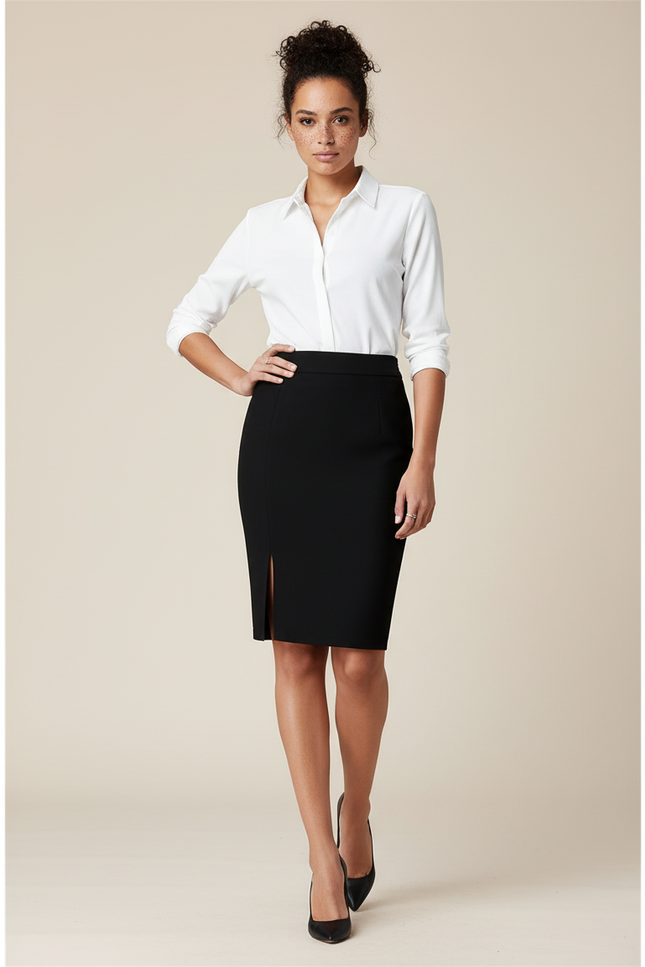 Jupe Crayon Ajustée Fente Avant Élégante