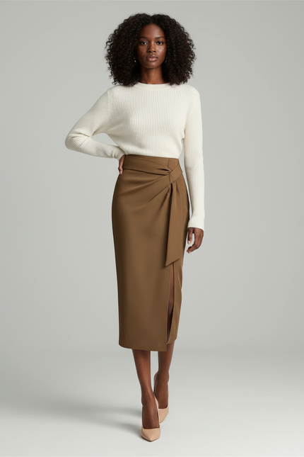 Jupe Crayon Avec Noeud