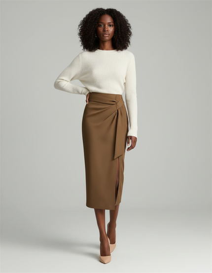 Jupe Crayon Avec Noeud