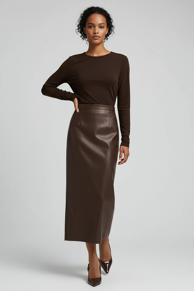 Jupe Crayon Cuir Grande Taille
