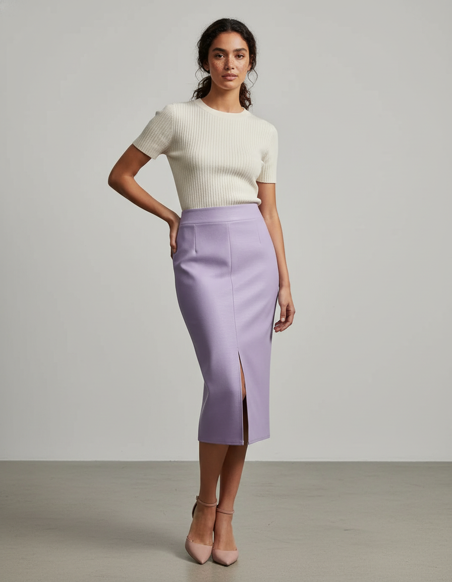 Jupe Crayon Violette