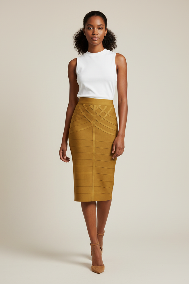 Jupe Crayon Moutarde