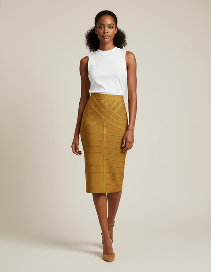 Jupe Crayon Moutarde