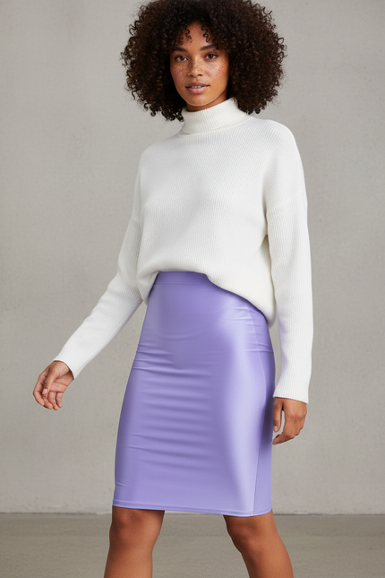 Jupe Crayon Lavande Brillante Chic