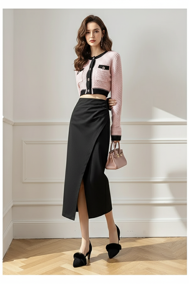 Jupe Crayon Asymetrique