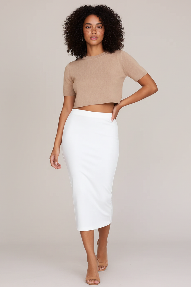 Jupe Crayon Blanche Femme