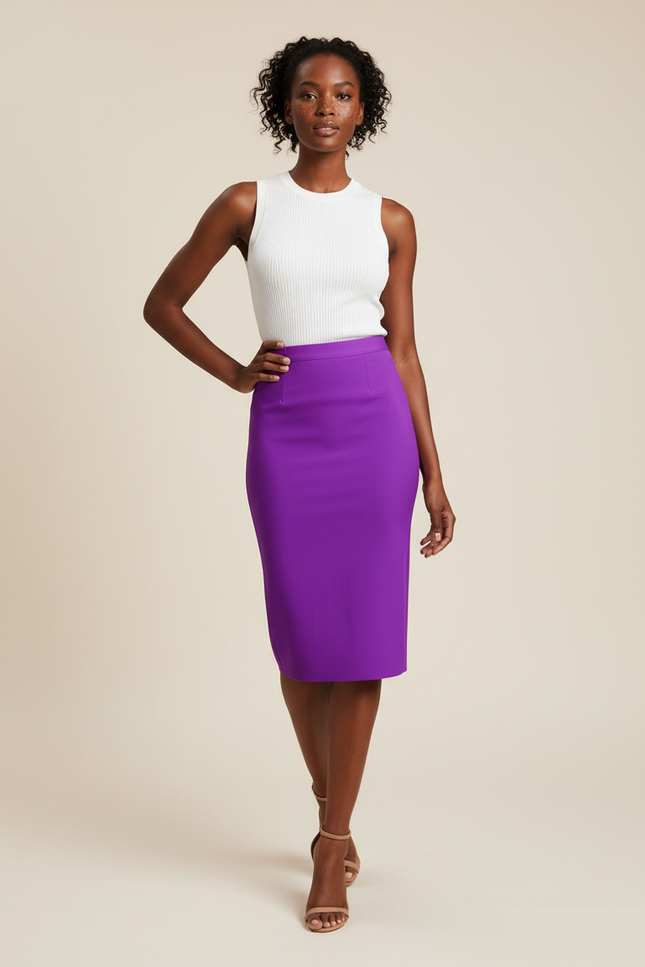 Jupe Crayon Avec Fermeture Eclair Derriere