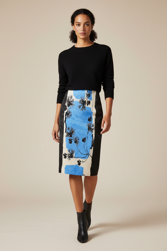 Jupe Crayon A Fleurs