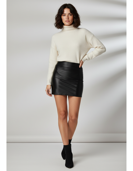 Jupe Crayon Noire Brillante Chic