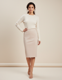 Jupe Crayon Beige