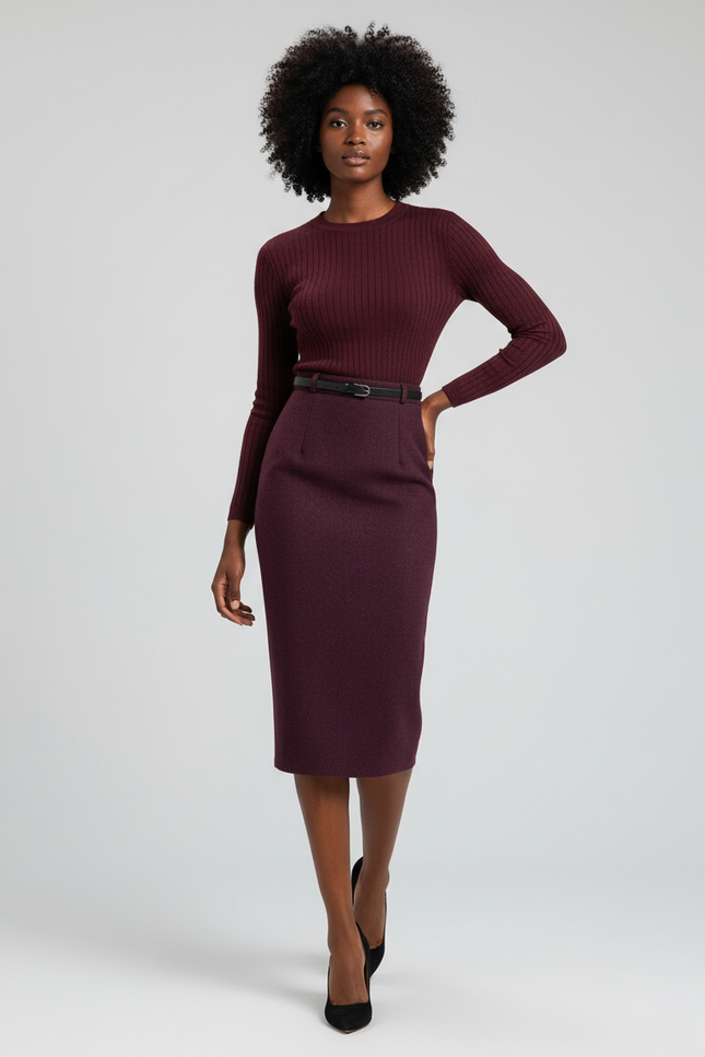 Jupe Crayon Avec Ceinture