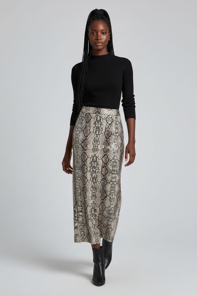 Jupe Crayon Imprimé Serpent Chic
