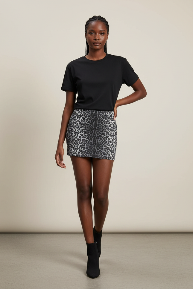 Jupe Crayon Léopard Mini Chic