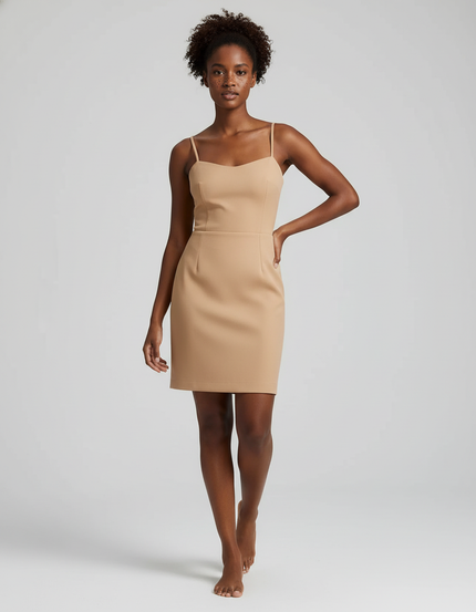 Jupe Crayon Beige Ajustée Élégante