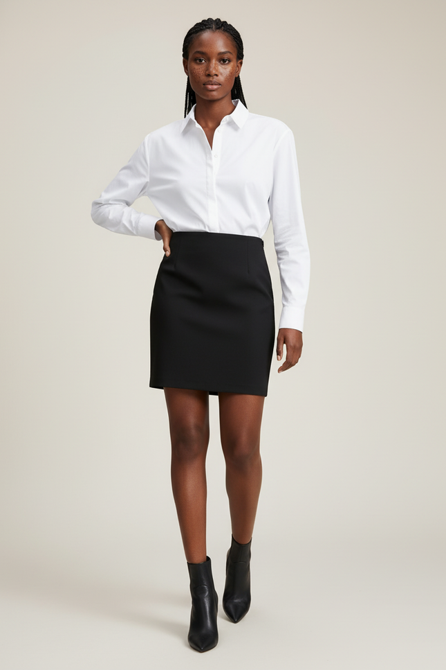 Jupe Crayon Noire Ajustée Chic