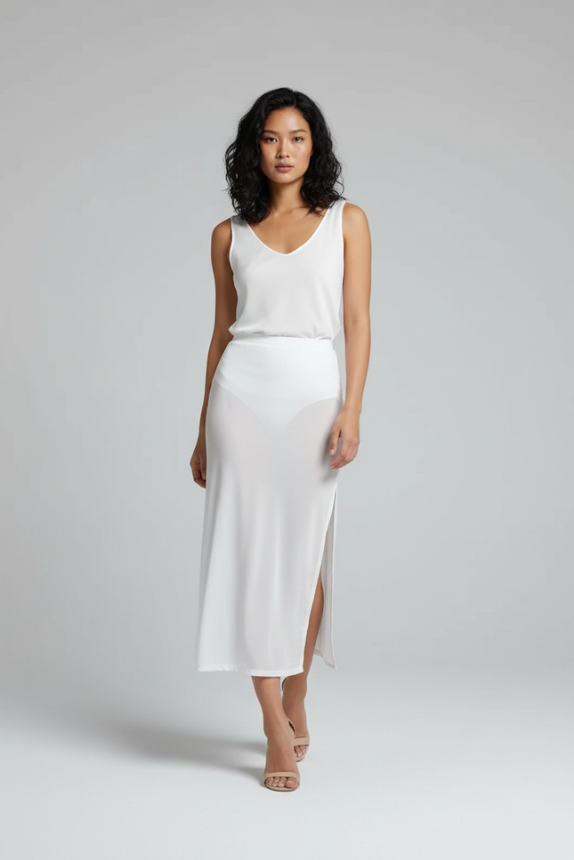 Jupe Crayon Blanche Transparente Chic