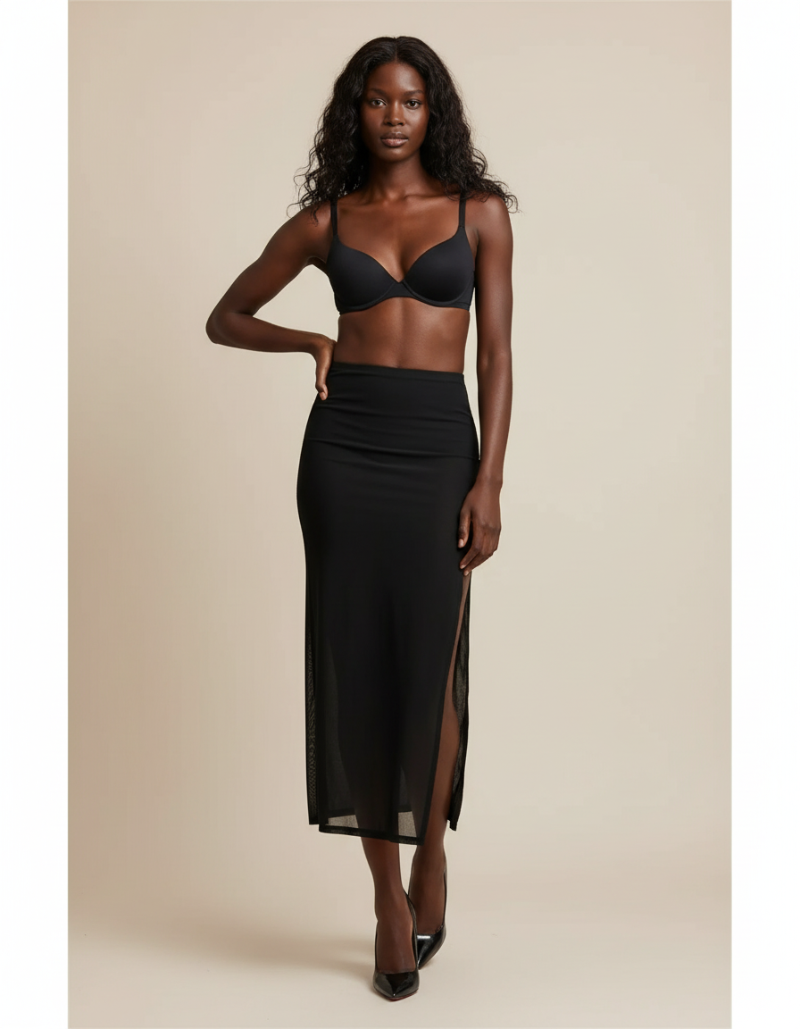 Jupe Crayon Noire Transparente Chic