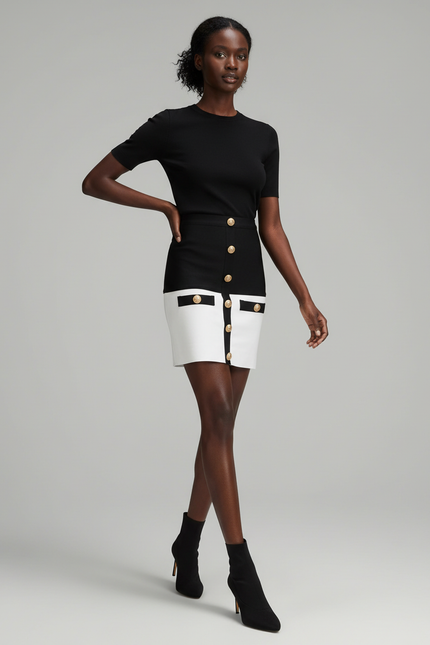 Jupe Crayon Boutonnée Devant