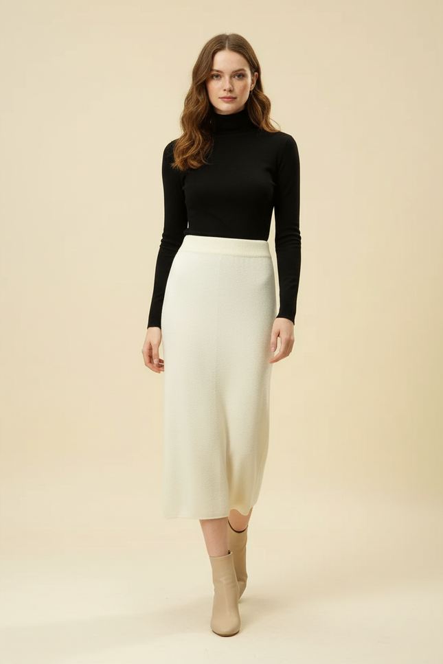 Jupe Crayon Blanc Cassé