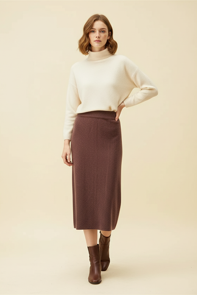 Jupe Crayon Longue Laine