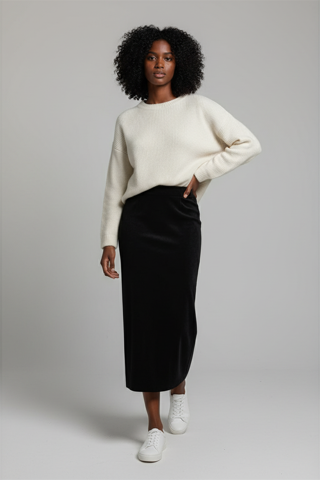 Jupe Crayon En Velours