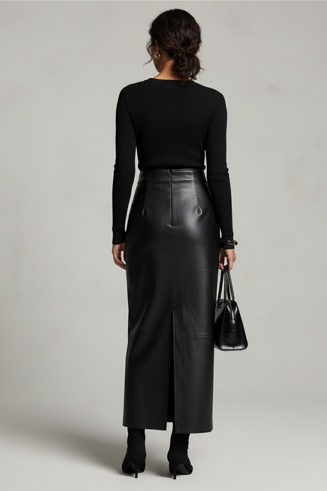 Jupe Crayon Longue Cuir