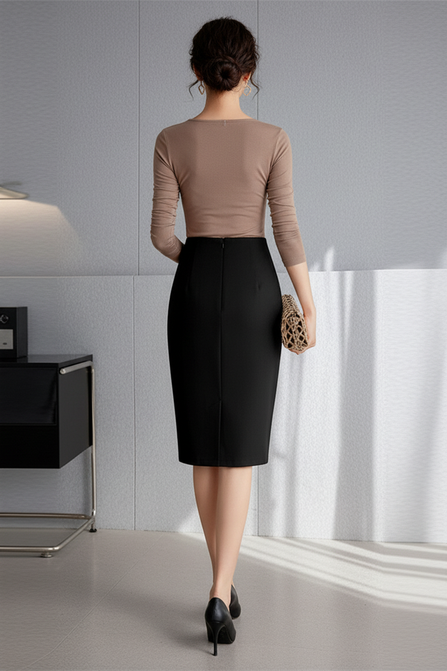 Tailleur Jupe Crayon Taille Haute