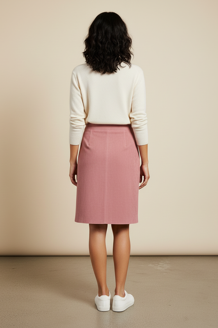 Jupe Crayon Vieux Rose Daim Chic