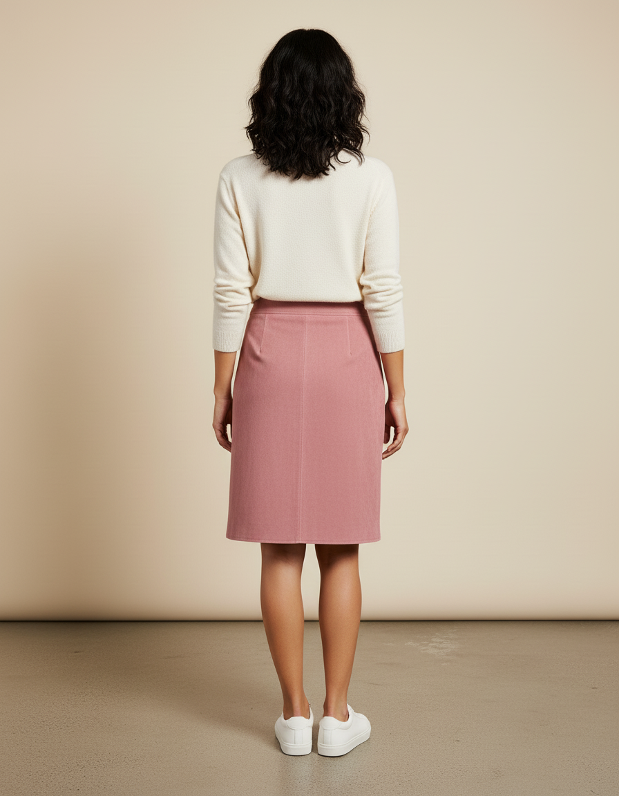 Jupe Crayon Vieux Rose Daim Chic