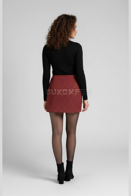 Jupe Crayon Mini Écossaise Chic