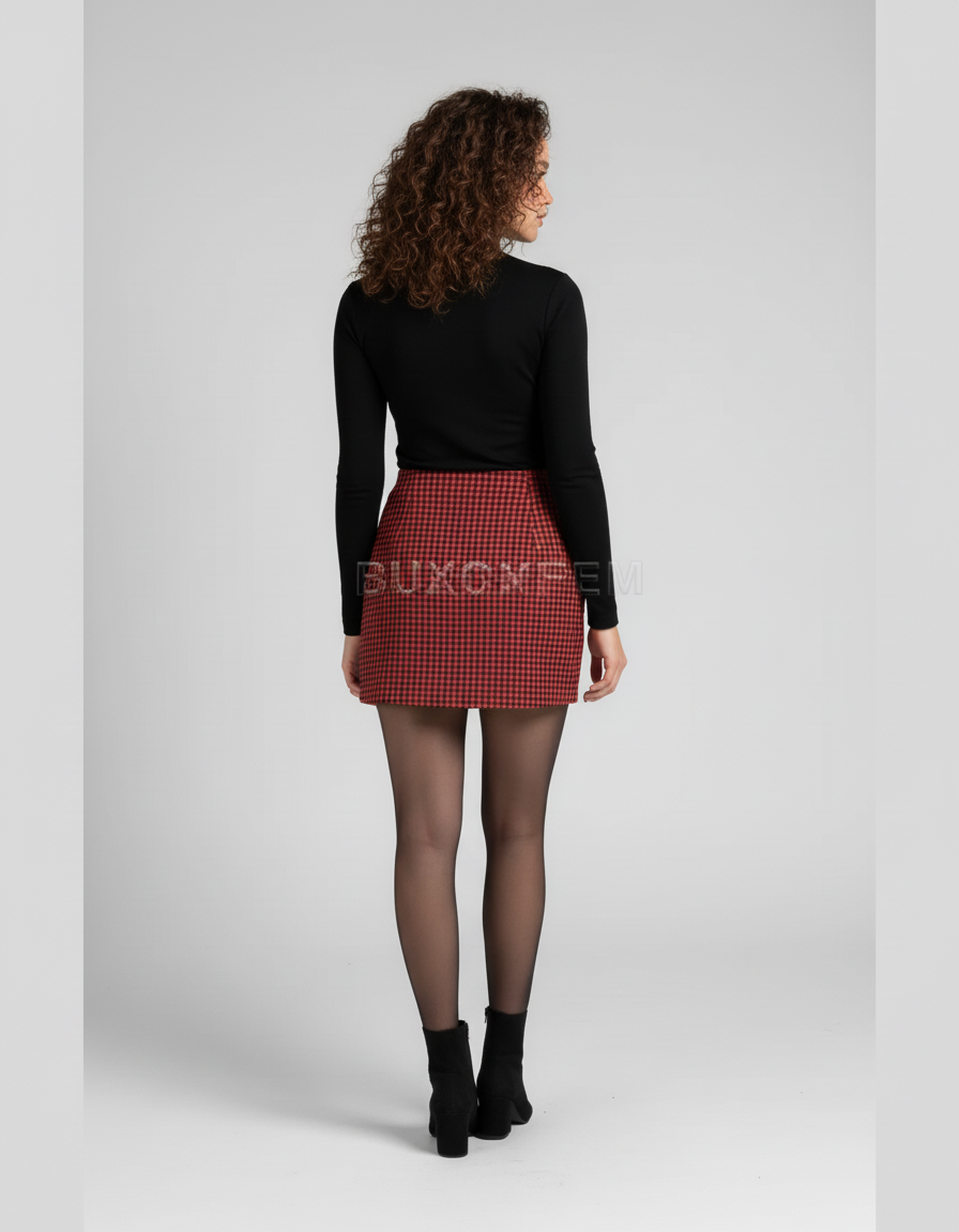 Jupe Crayon Mini Écossaise Chic