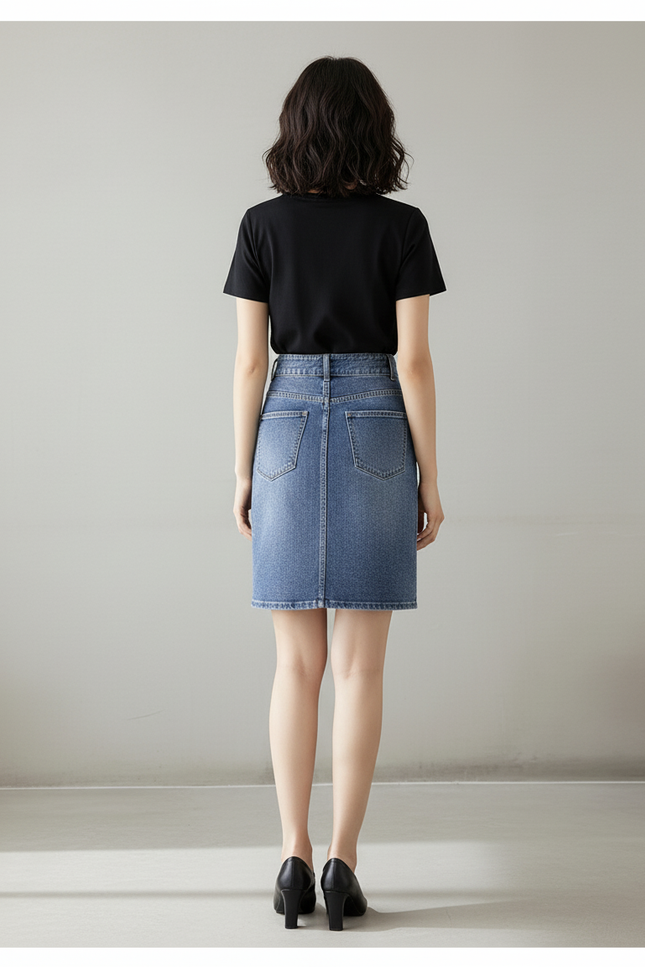 Jupe Crayon Jean Femme