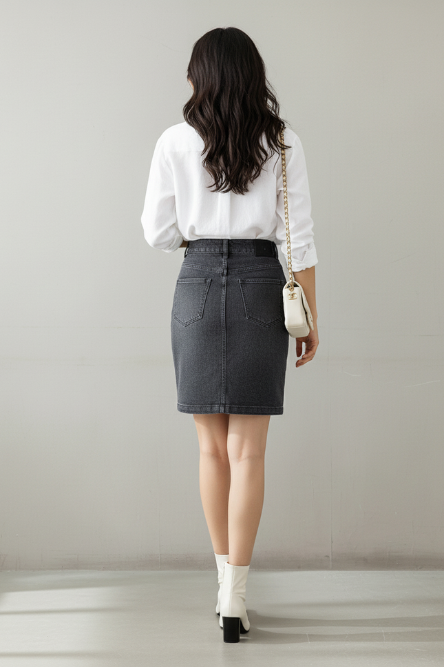 Jupe Crayon Jean Noir