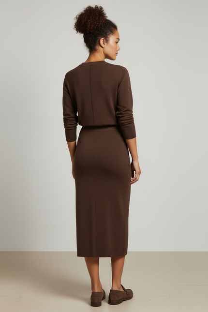 Jupe Crayon Tricotée Taille Haute Élégante