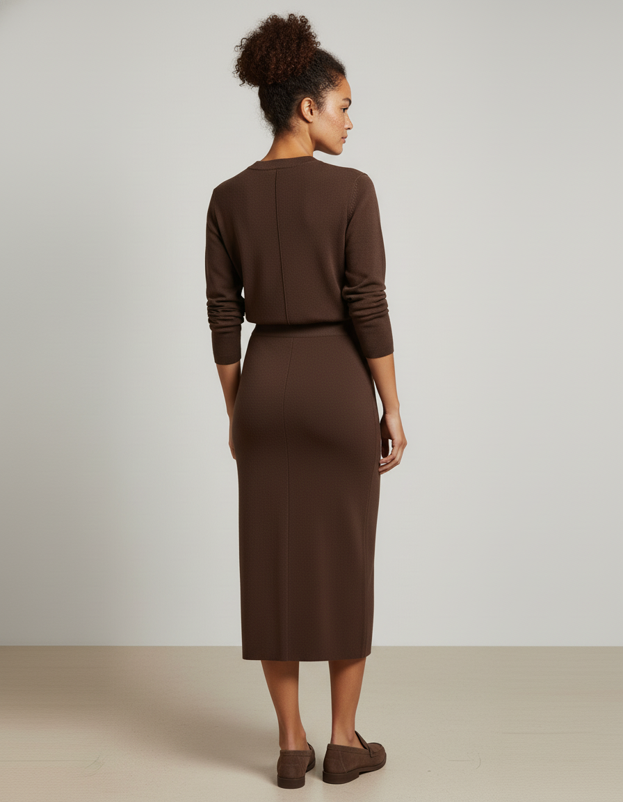 Jupe Crayon Tricotée Taille Haute Élégante