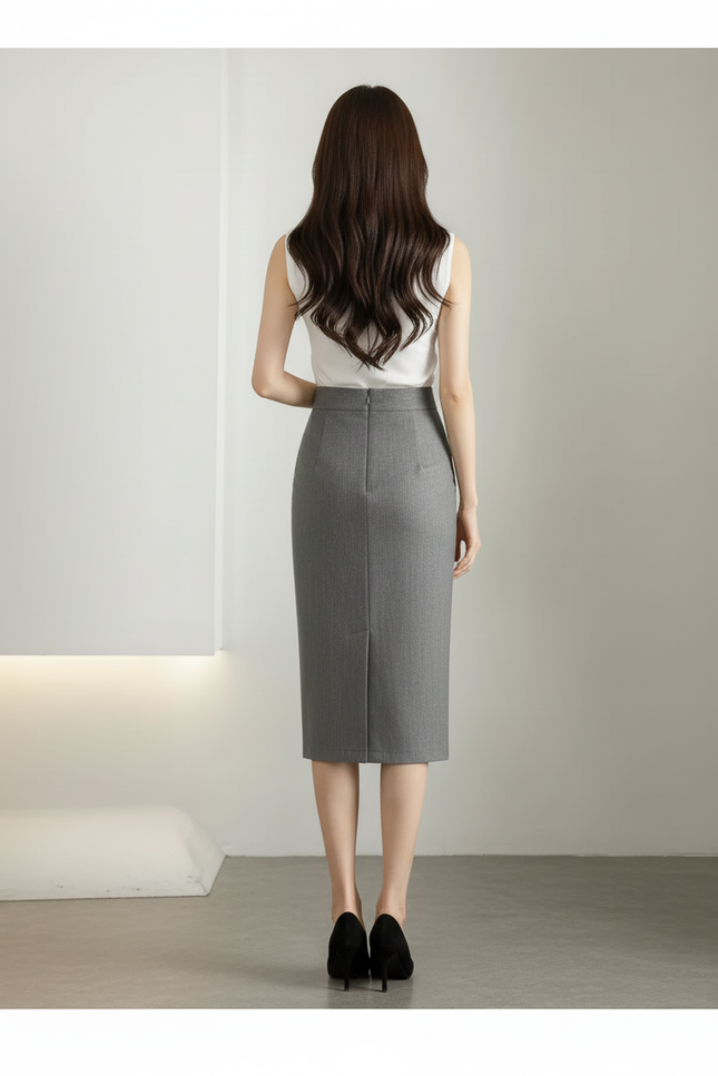 Jupe Crayon Taille Haute Pin-Up