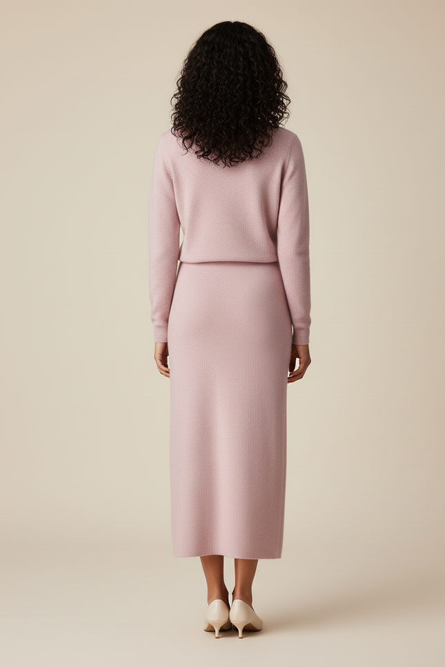 Jupe Crayon Rose Maille Chic