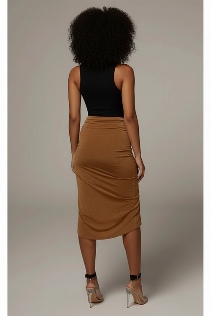 Jupe Crayon Asymétrique Froncée Chic