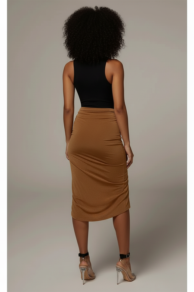 Jupe Crayon Asymétrique Froncée Chic