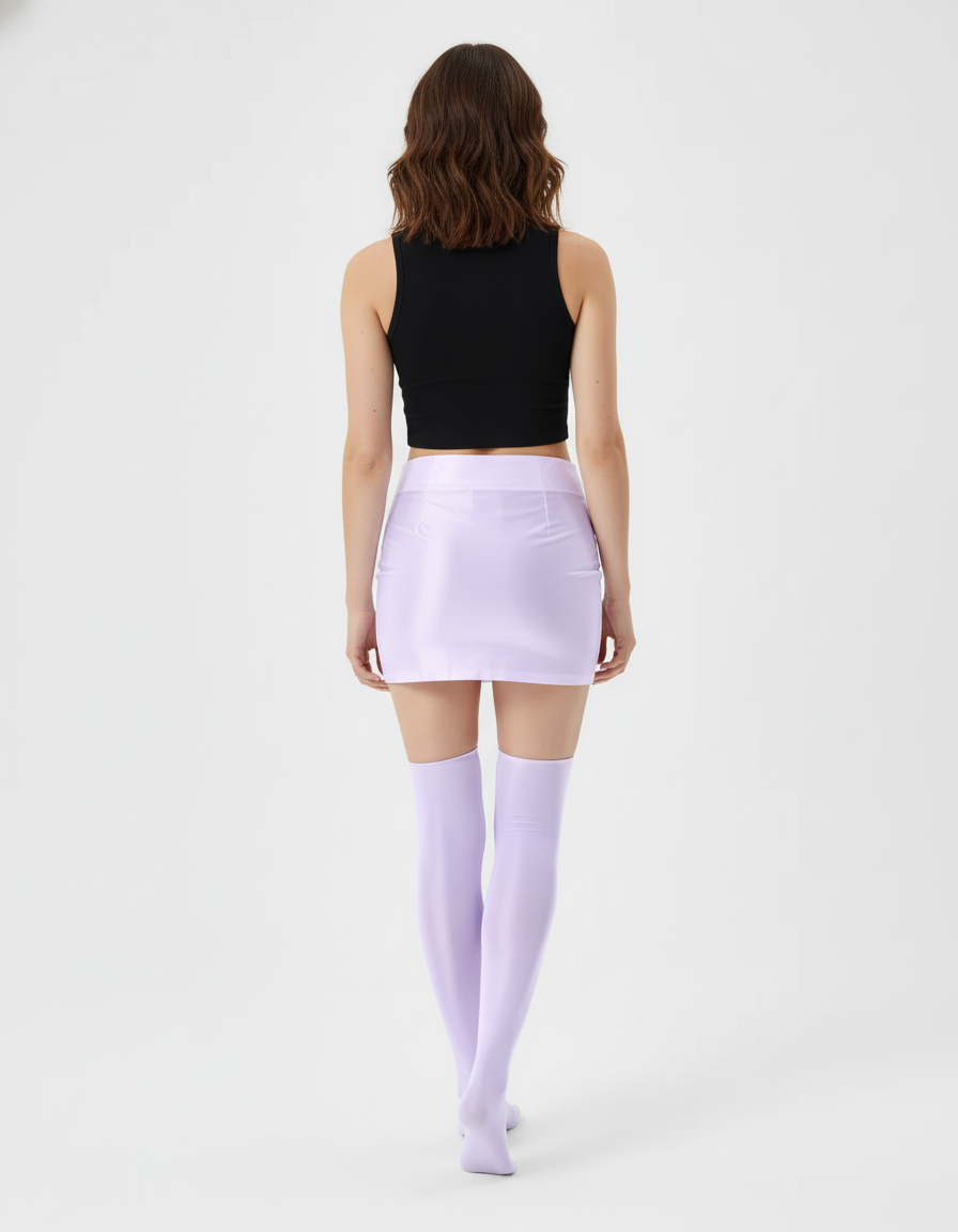 Jupe Crayon Brillante Lavande Chic