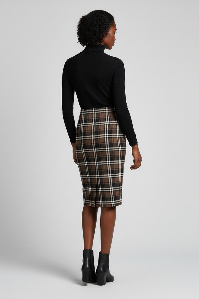 Jupe Crayon À Carreaux