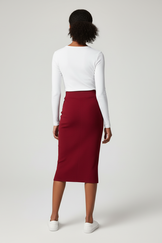 Jupe Crayon Avec Fente Devant