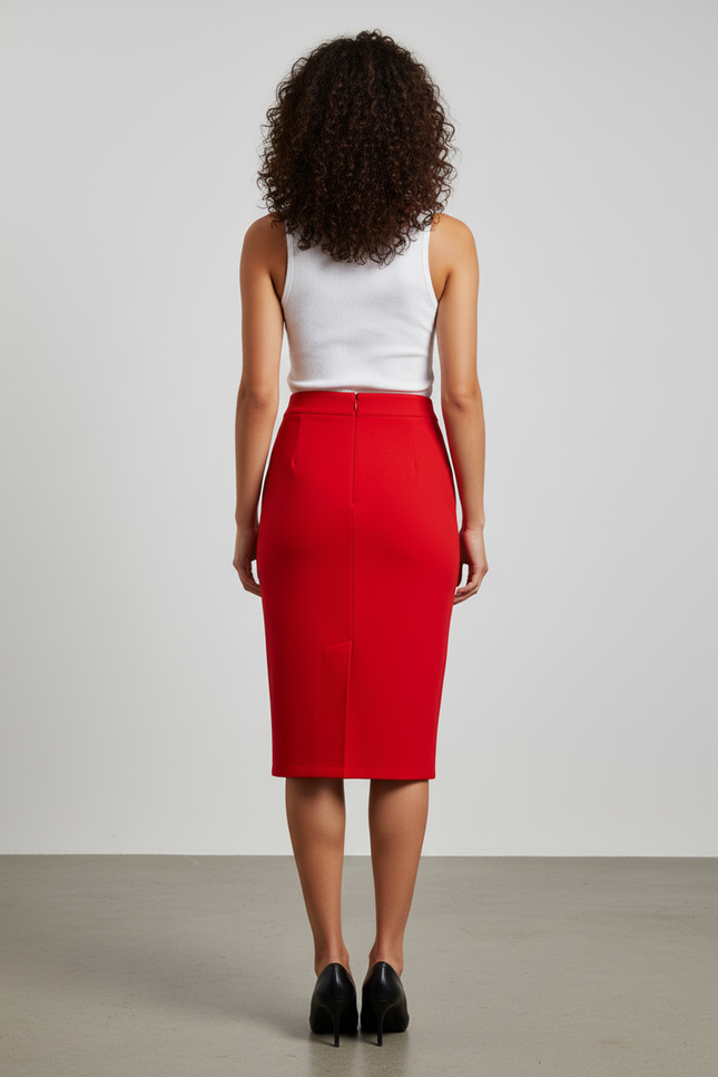 Jupe Crayon Rouge Femme