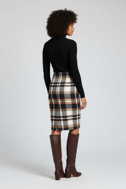 Jupe Crayon Tartan