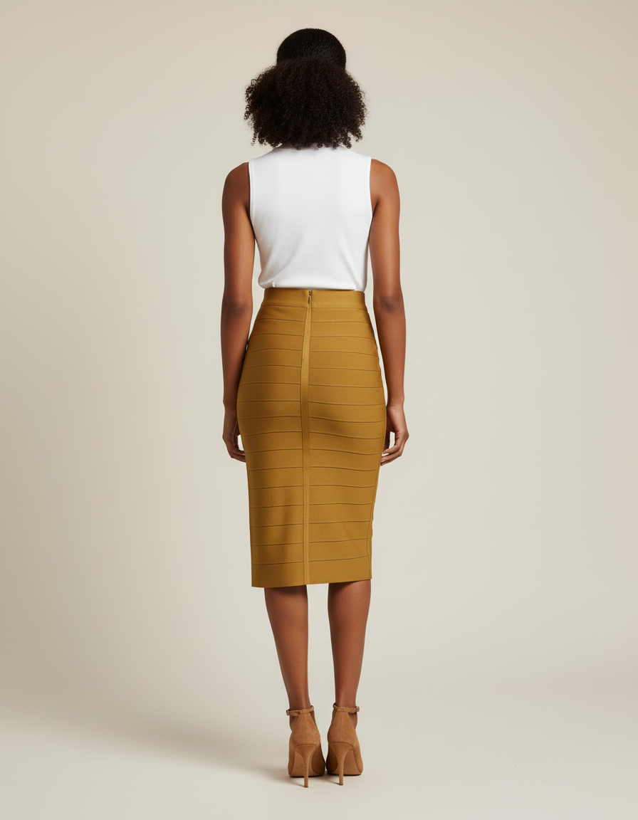 Jupe Crayon Moutarde