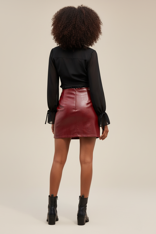 Jupe Crayon Rouge Crocodile Chic