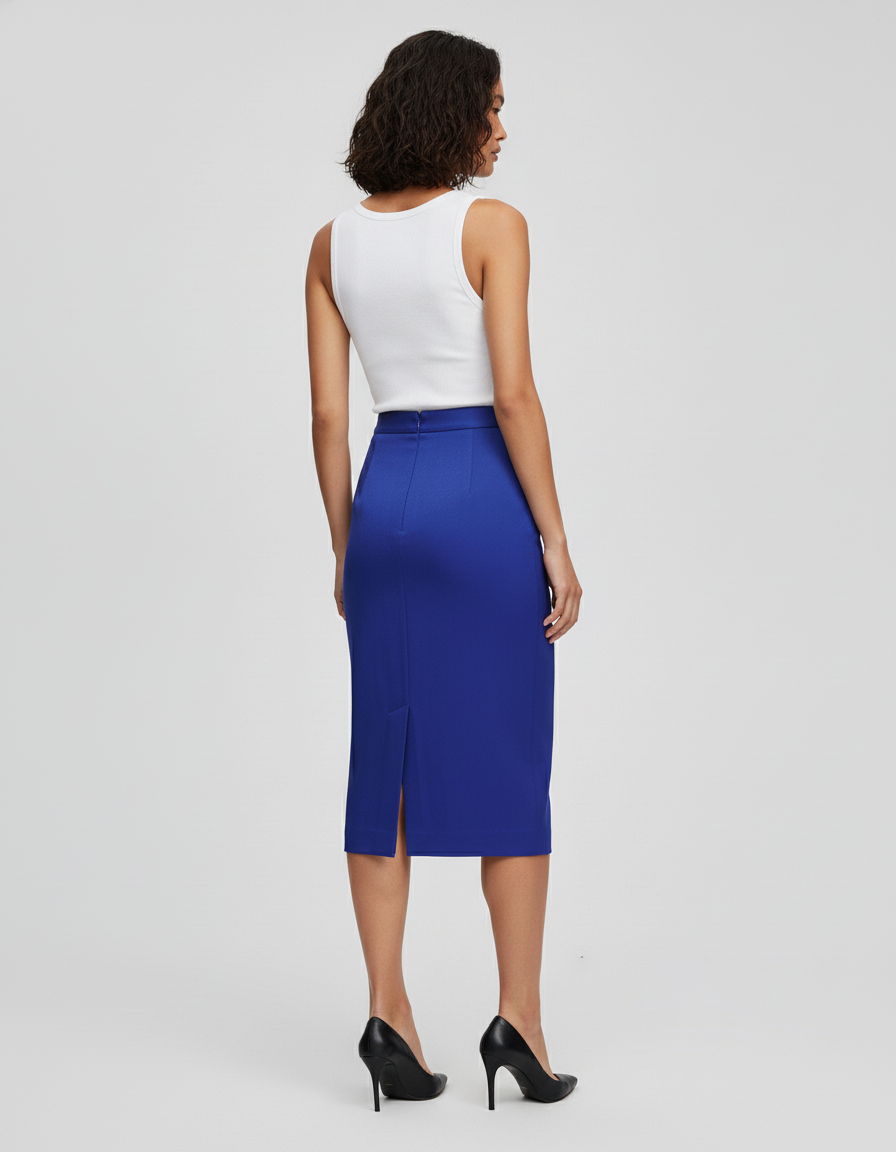 Jupe Crayon Bleu Roi